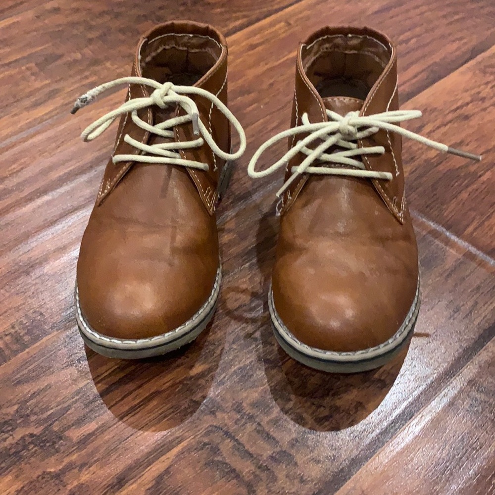 Steve Madden Boys Bchuka Lace Up Boots Cognac 12